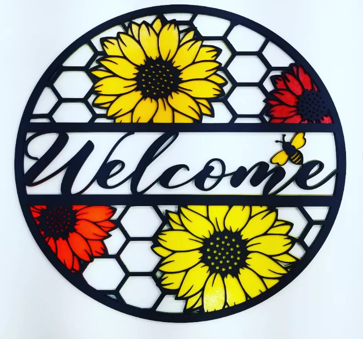 Welcome Sunflower Sign SVG file