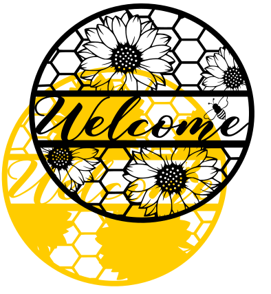Welcome Sunflower Sign SVG file
